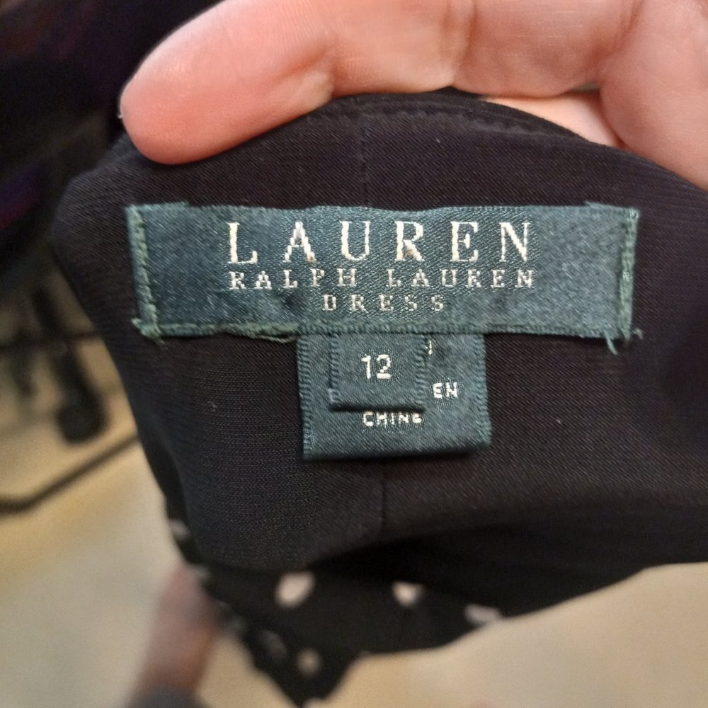 Black and Tan Lauren Ralph Lauren Dress Women's Size 12 - Picture 2 of 4